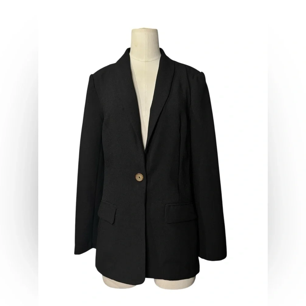 BCBGeneration Relaxed Fit Blazer Black one button XS - Picture 3 of 7